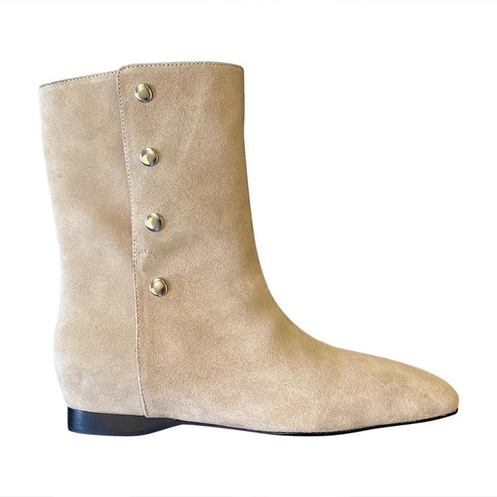 LENCU Button Suede Ankle Boots