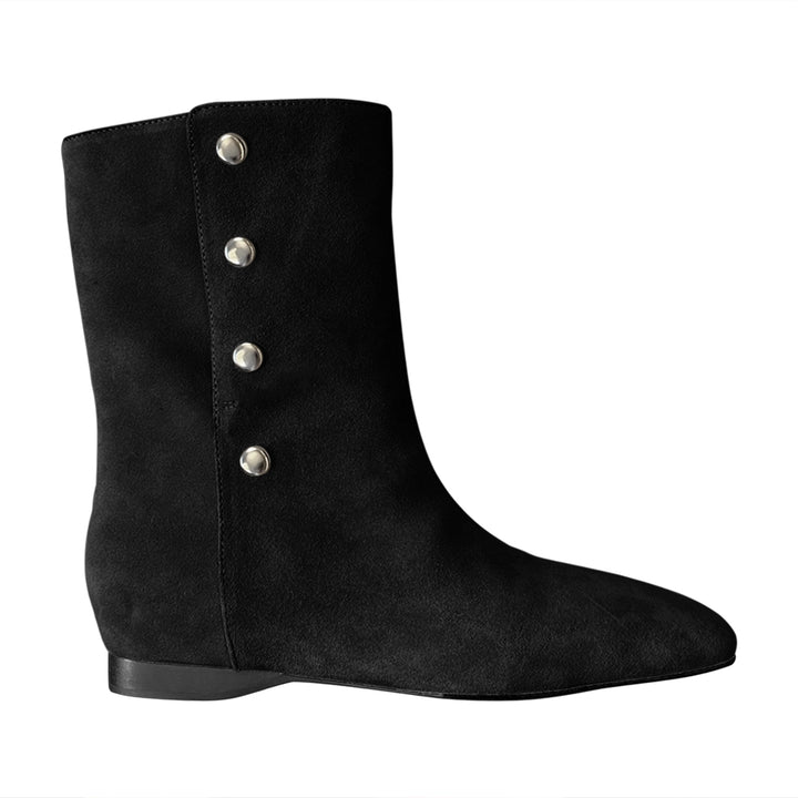 LENCU Button Suede Ankle Boots