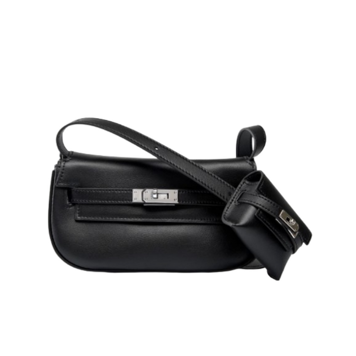 LENFI Metal Lock Cross Body Bag