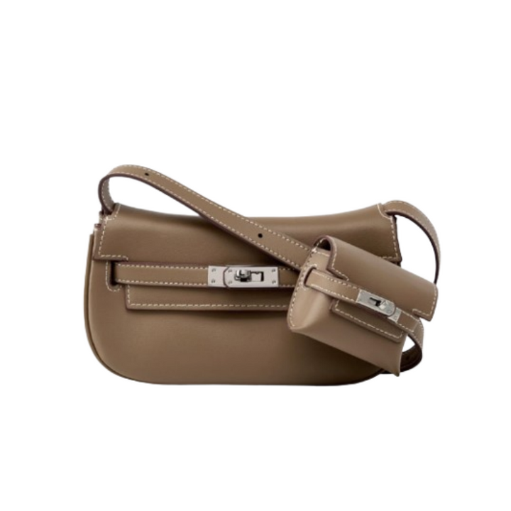 LENFI Metal Lock Cross Body Bag