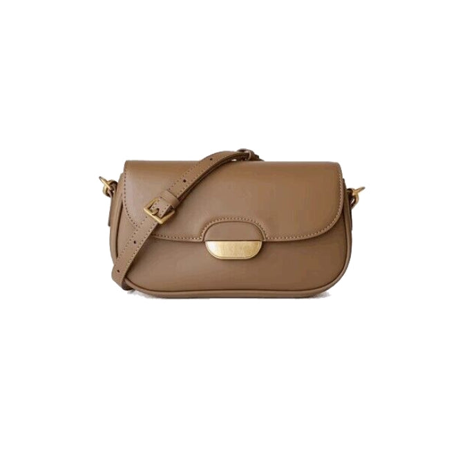 Khaki LIACE Metal Lock Cross Body Bag | i The Label – I The Label