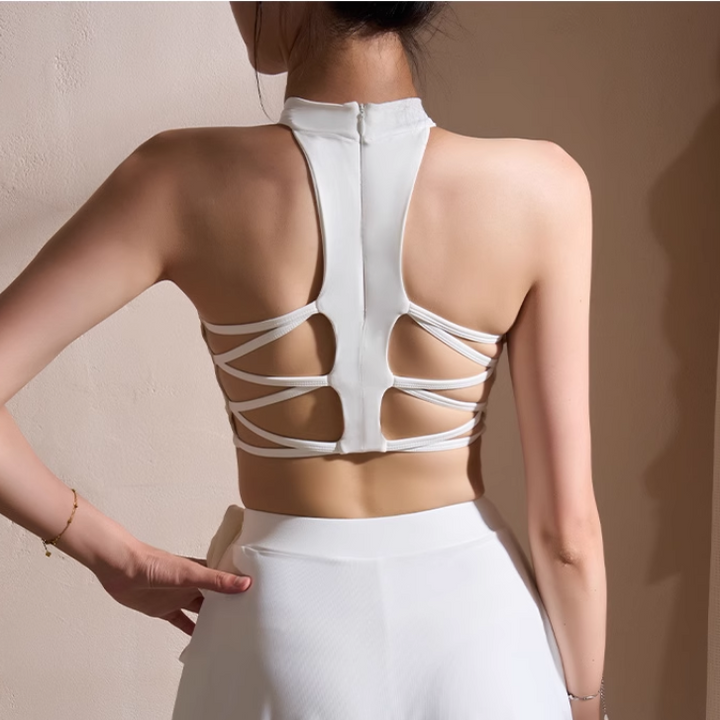 LUCRI Yoga Pilates Cut Out Fitted Sports Bra