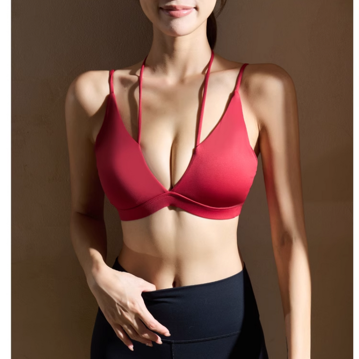 LVATE Yoga Pilates Deep V Fitted Sports Bra