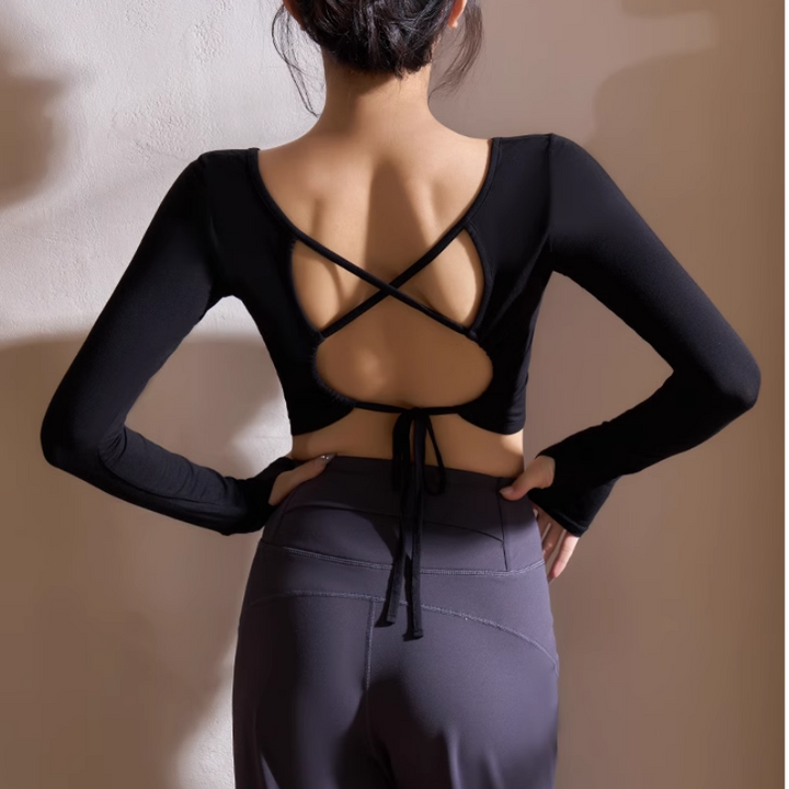 MAUDI Yoga Pilates Back Cross Fitted Fitness Top