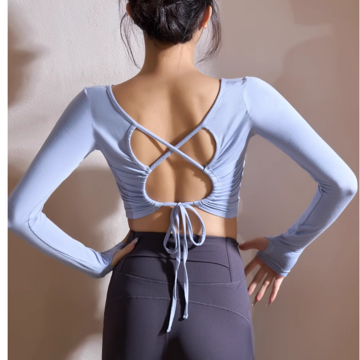 MAUDI Yoga Pilates Back Cross Fitted Fitness Top