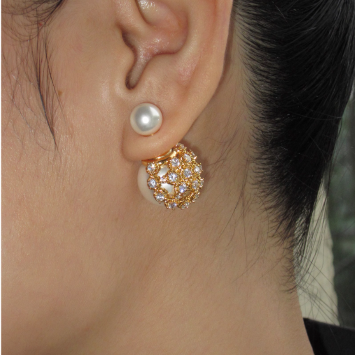 MCAVE Diamante And Pearl Earrings - Pair