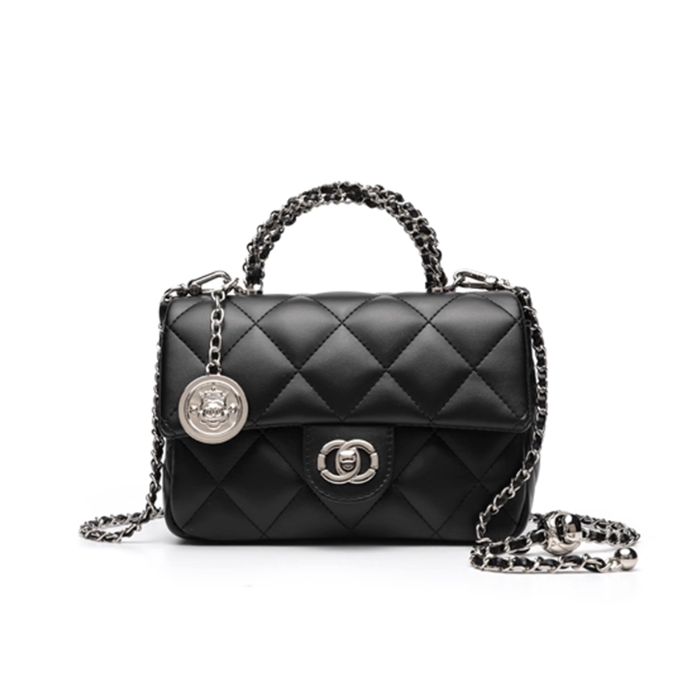 MEVAN Metal Lock Quilted Cross Body Bag