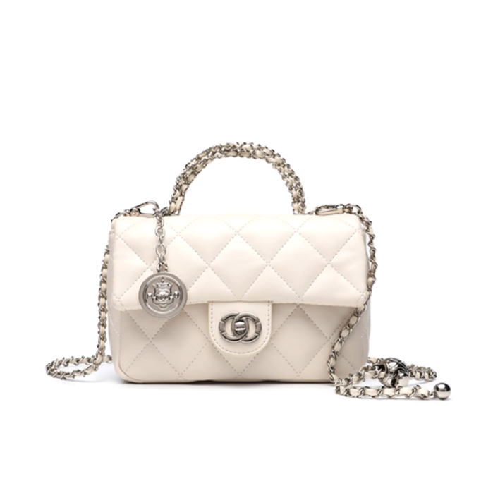 MEVAN Metal Lock Quilted Cross Body Bag