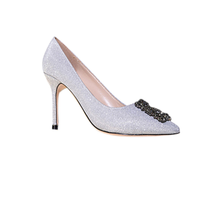 MIRKO Diamante Embellished Cloth High Heel Pumps - 10cm