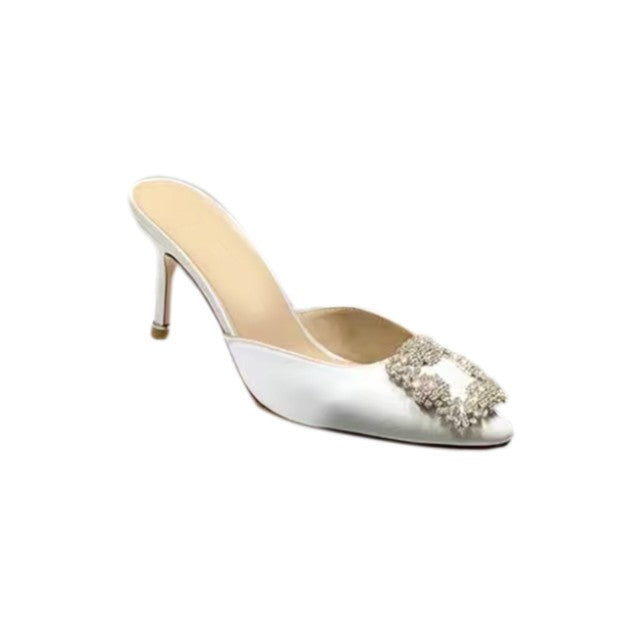 MIRKO Diamante Buckled Mules Sandals