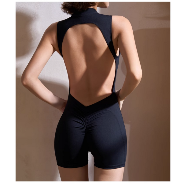 MITHA Yoga Pilates Backless Fitted Bodysuit Activewear