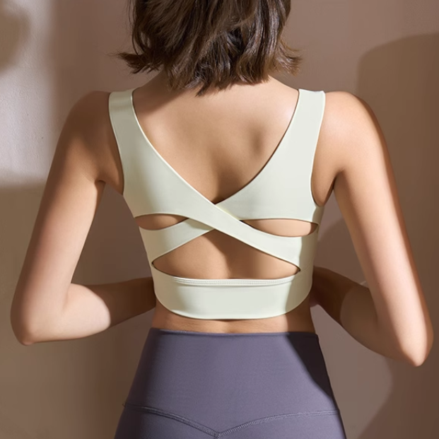 MOLCW Yoga Pilates Backless Fitted Sports Bra