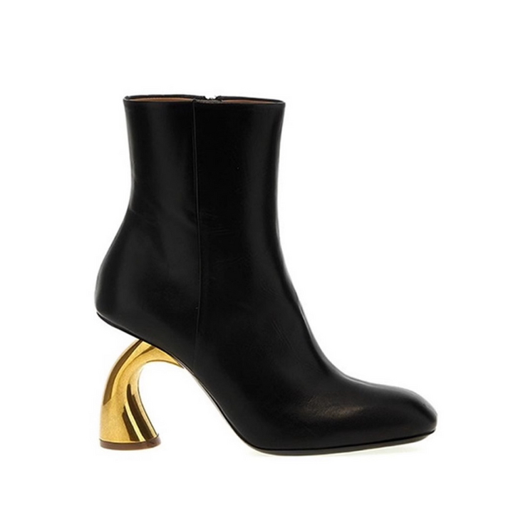 MULKA Metal Heel Ankle Boots