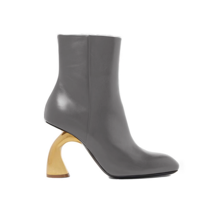 MULKA Metal Heel Ankle Boots