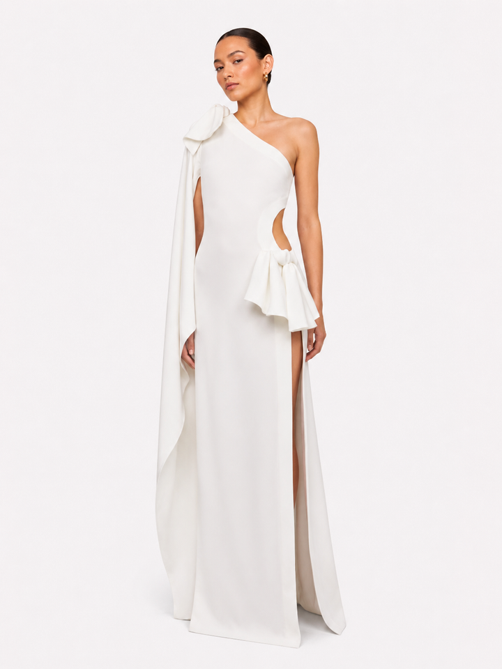MUTVU One Shoulder Cut Out Evening Dress Gown