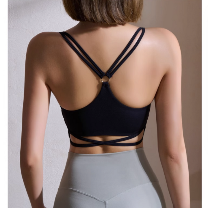 MUVCI Yoga Pilates Back Cross Fitted Sports Bra