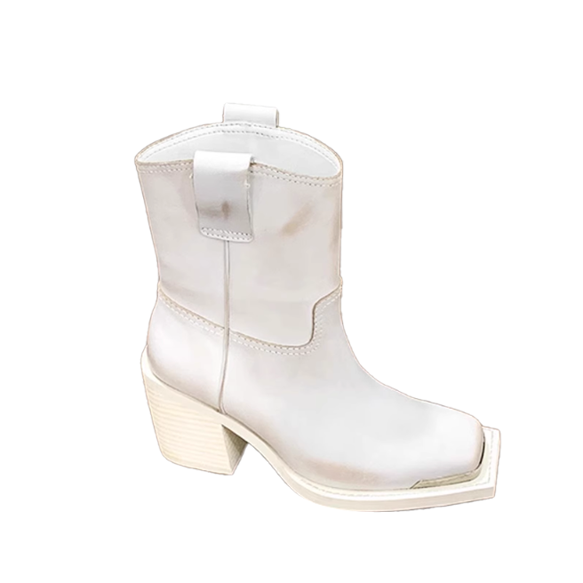 NANVU Block Heel Ankle Boots