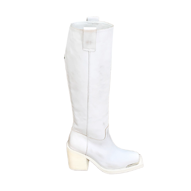 NANVU Block Heel Knee High Boots