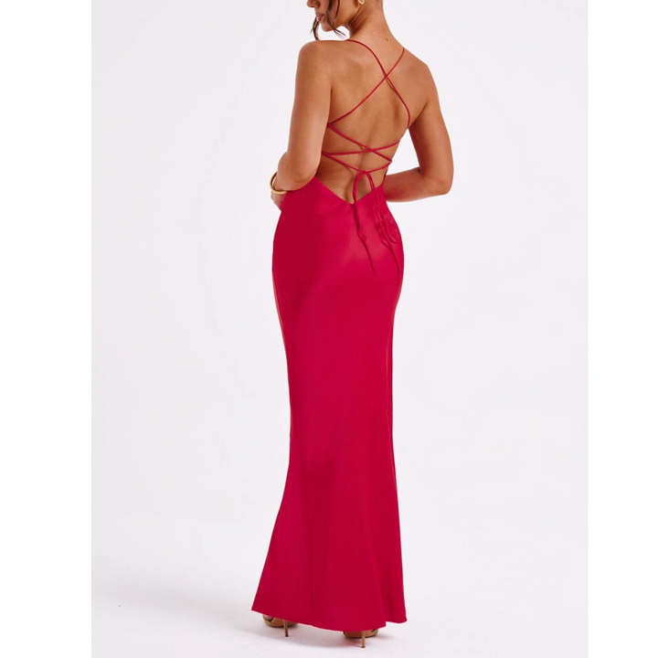 NEEDI Lace Up Evening Dress Gown