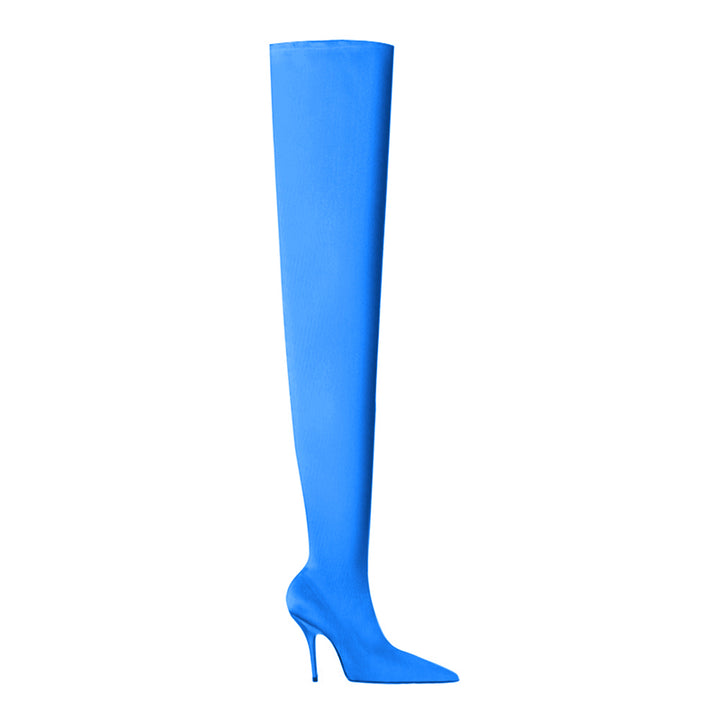 NELLE Super Pointed Toe Basic Over The Knee Sock Boots