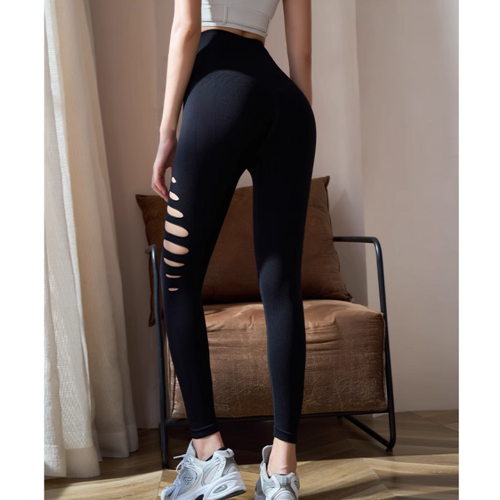 NELVO Yoga Pilates Cut Out Fitted Stretch Leggings