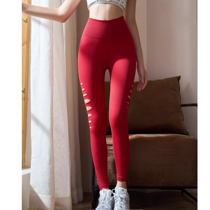 NELVO Yoga Pilates Cut Out Fitted Stretch Leggings