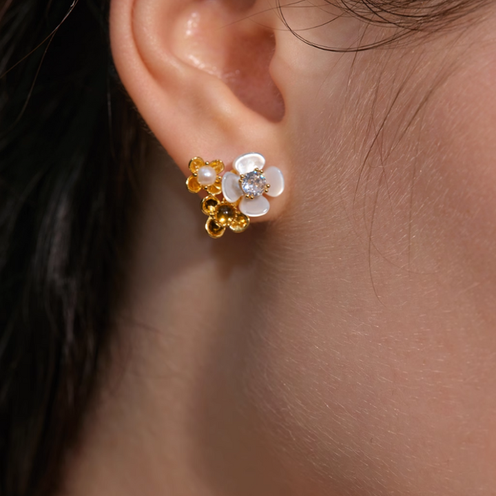 NEMTA Flower Ear Studs Earrings - Pair