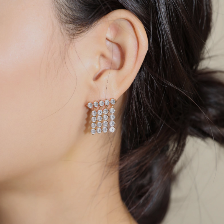 NETOS Diamante Fringed Earrings - Pair