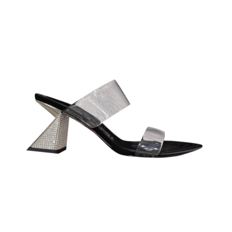NEUCA Diamante PVC Mules Sandals - 8.5cm