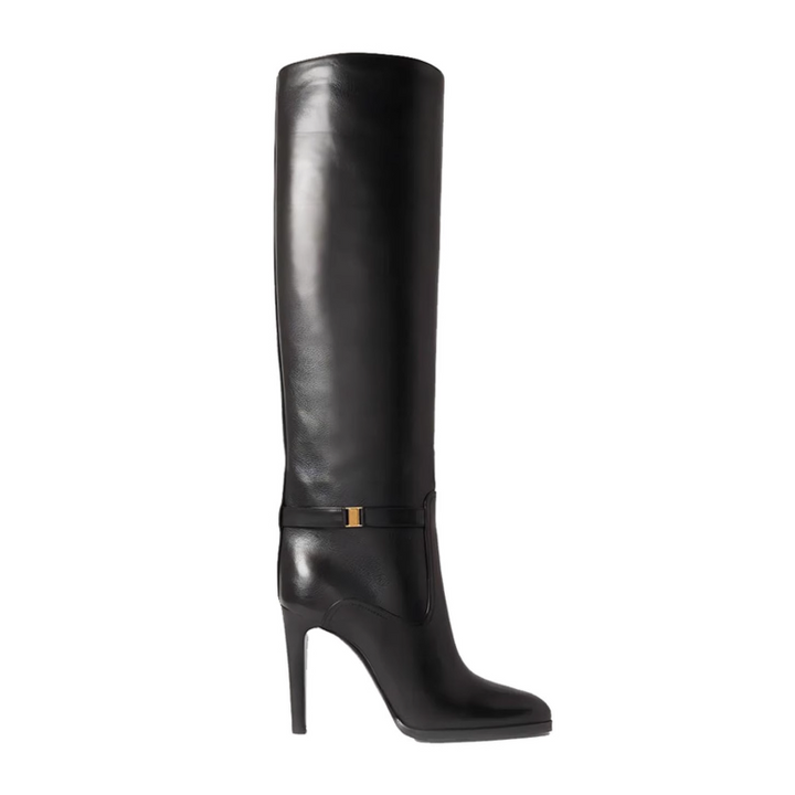 NEVKO Leather Stiletto High Heel Knee High Boots