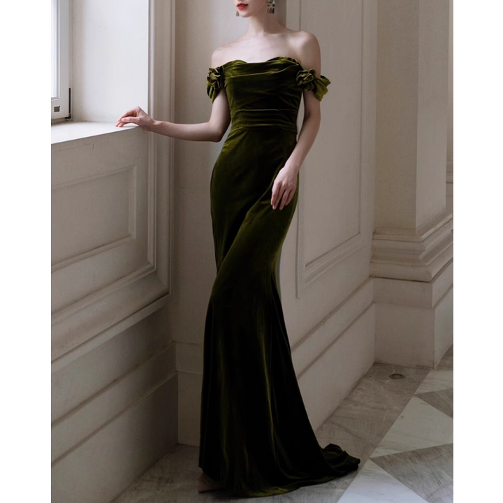 NEVVU Off-Shoulder Maxi Evening Dress Gown