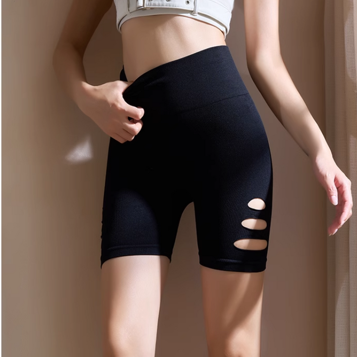 NODCI Yoga Pilates Cut Out Fitted Fitness Shorts