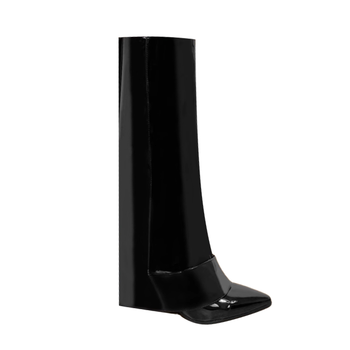 NUCIA Patent Leather Knee High Boots