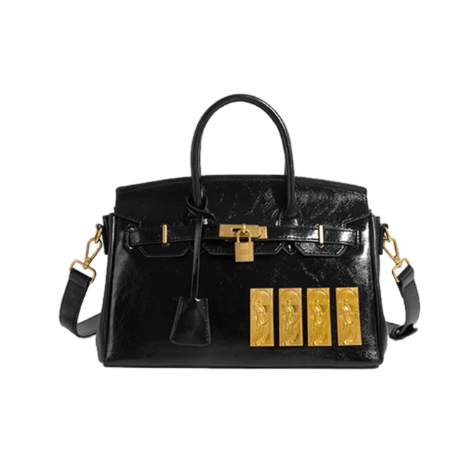 NUCSI Metal Lock Tote Bag