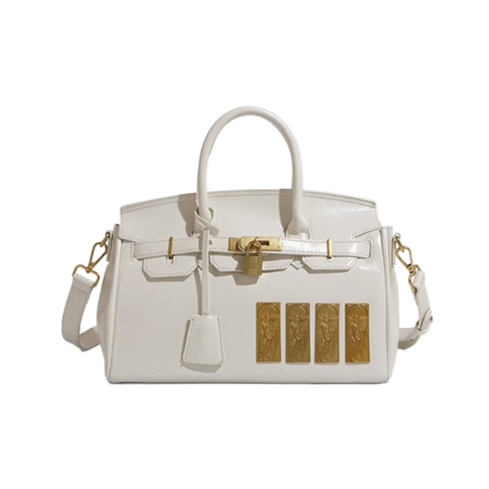 NUCSI Metal Lock Tote Bag