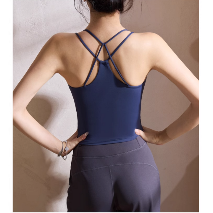 NUECA Yoga Pilates Back Cross Fitted Sports Bra