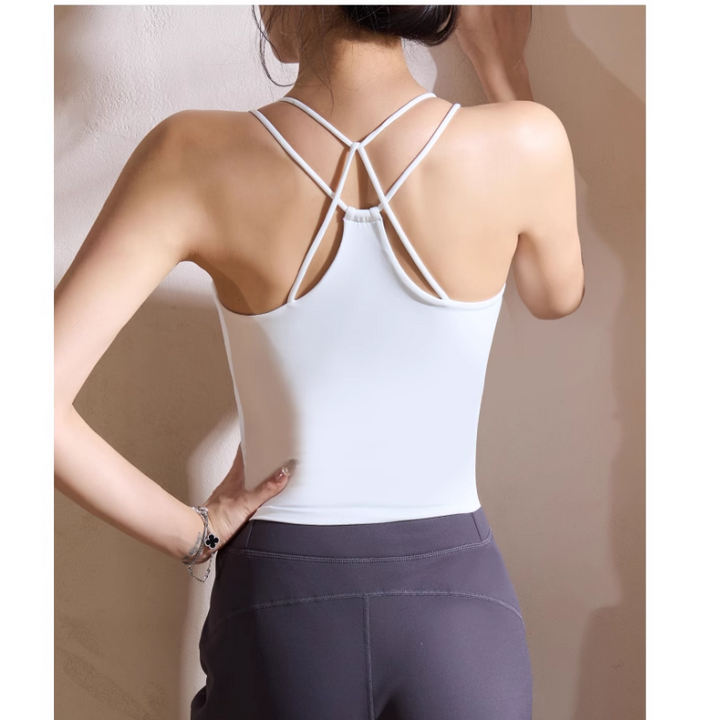 NUECA Yoga Pilates Back Cross Fitted Sports Bra