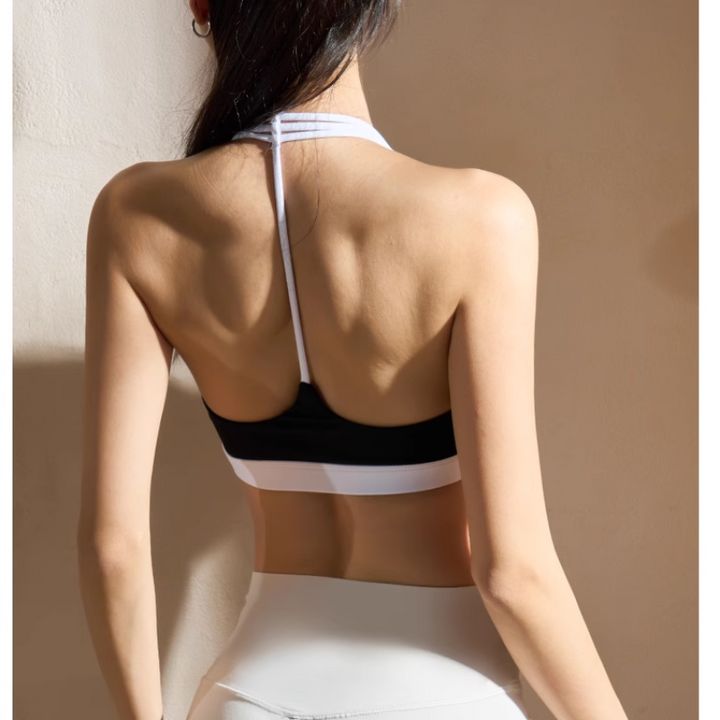 NUKOR Yoga Pilates T-Strap Fitted Sports Bra
