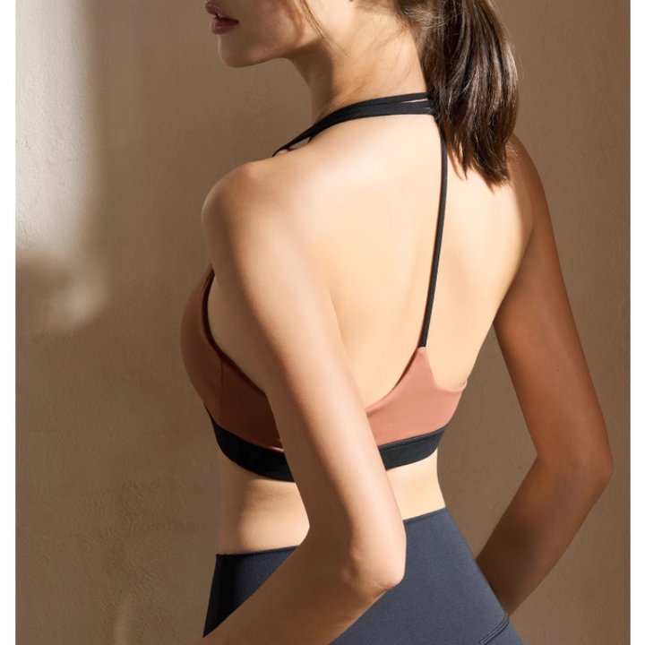 NUKOR Yoga Pilates T-Strap Fitted Sports Bra
