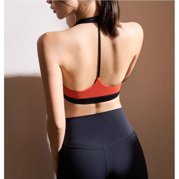 NUKOR Yoga Pilates T-Strap Fitted Sports Bra