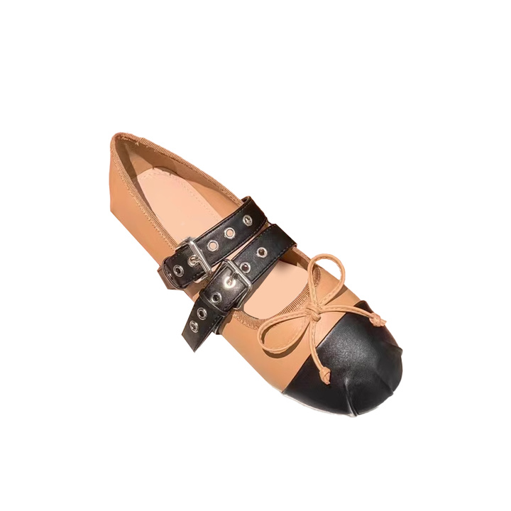 NUKVI Bow And Buckled Ballet Shoes