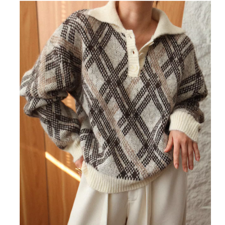 NURIM Checkered Knitwear Sweater