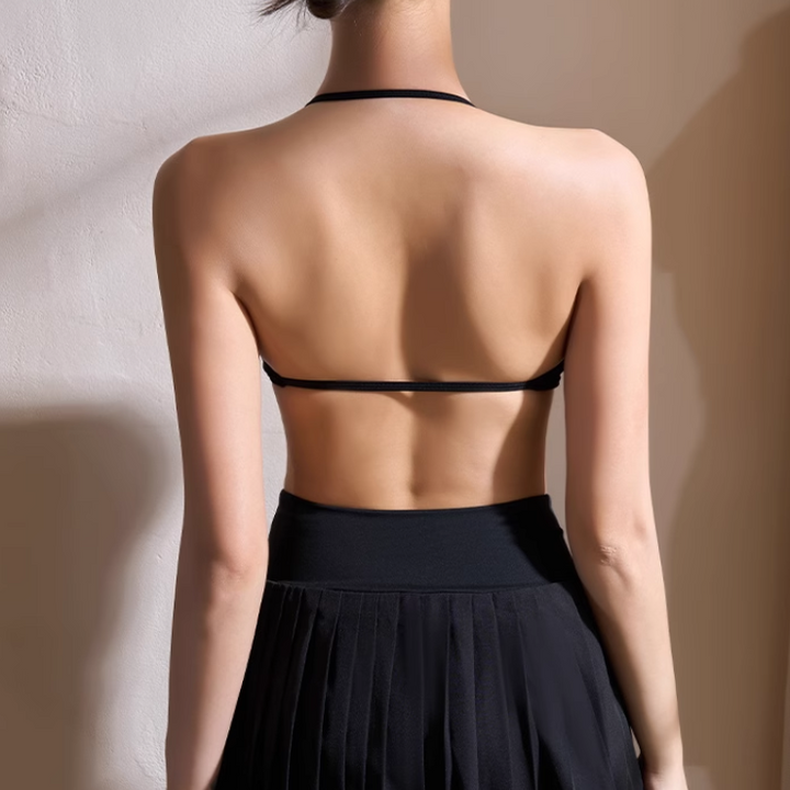 NUSAV Yoga Pilates Backless Fitted Sports Bra