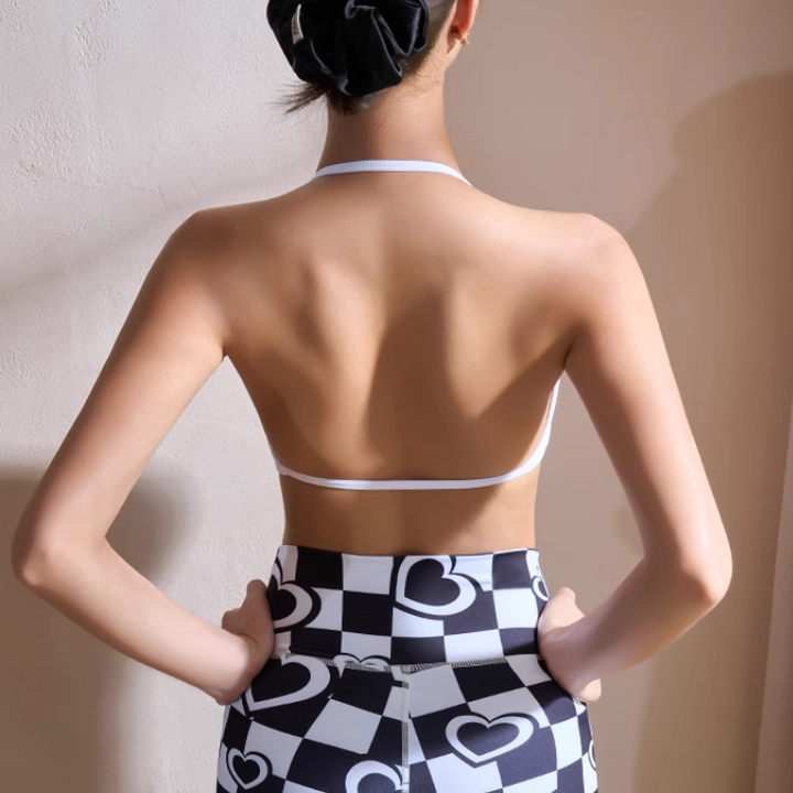 NUSAV Yoga Pilates Backless Fitted Sports Bra