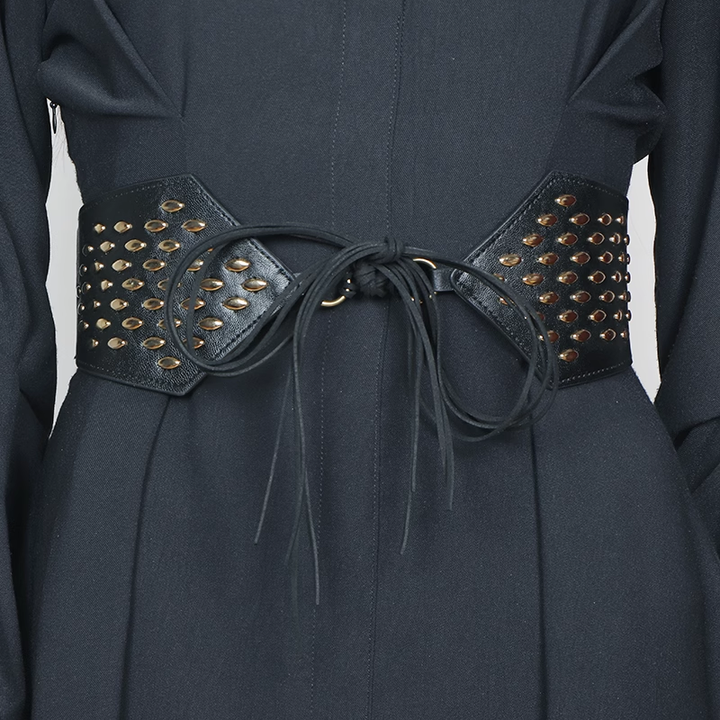 NUVCA Studded Lace Up Girdle Belt