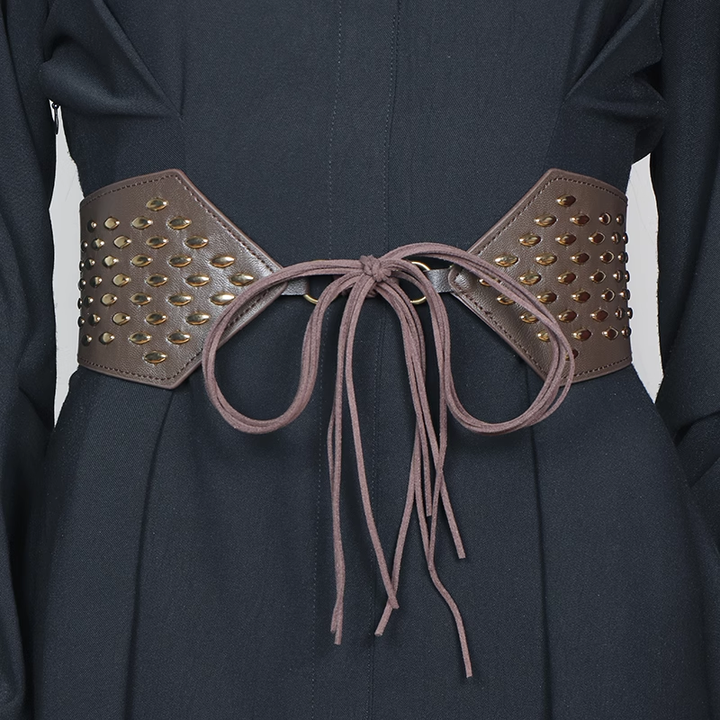 NUVCA Studded Lace Up Girdle Belt