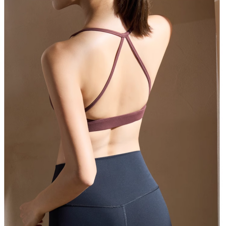NYSUA Yoga Pilates Backless Fitted Sports Bra