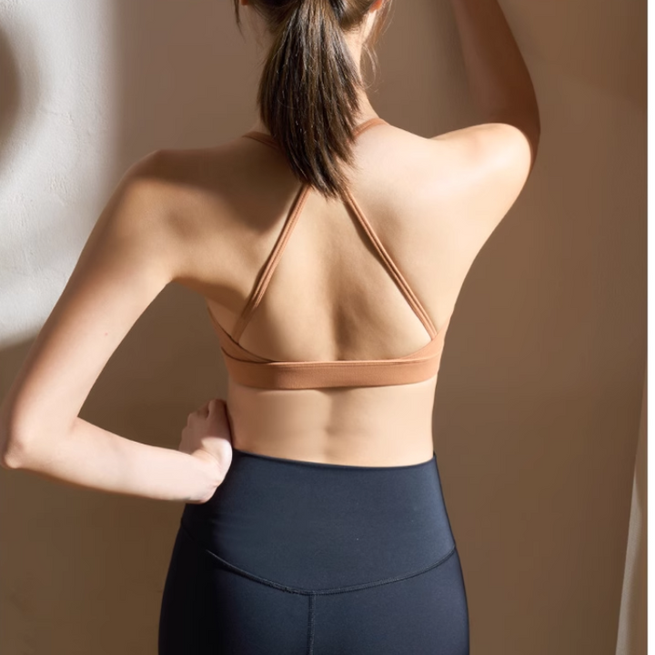 NYSUA Yoga Pilates Backless Fitted Sports Bra