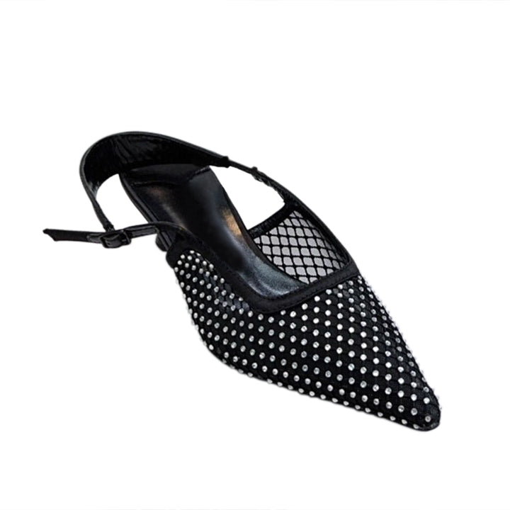 PELOB Diamante Kitten Heel Sandals