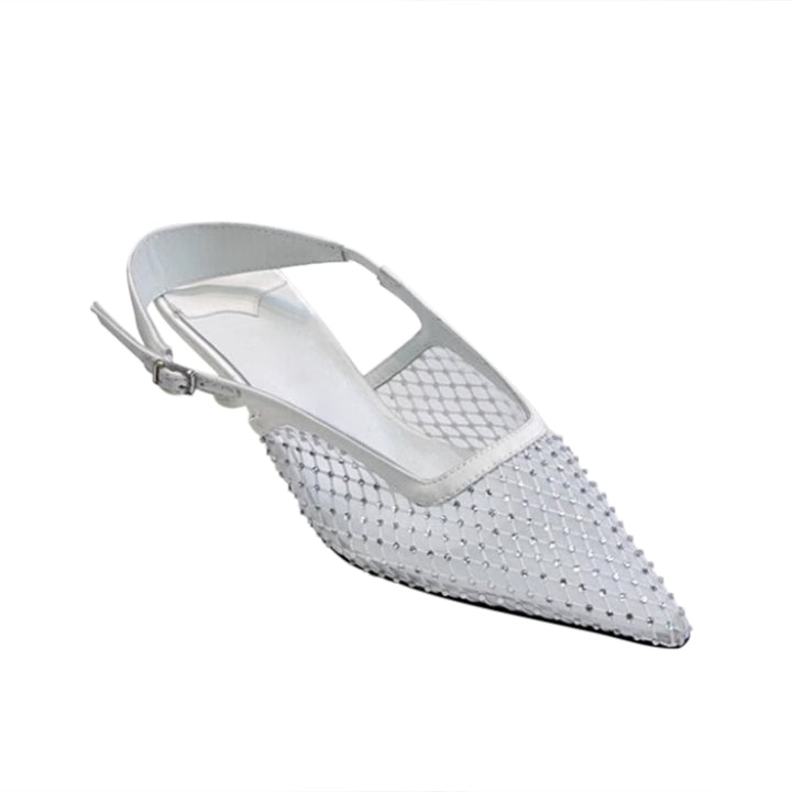 PELOB Diamante Kitten Heel Sandals